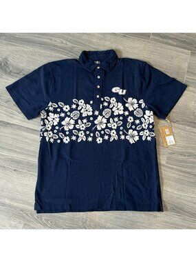 Gonzaga Bulldogs Polo Shirt Mens XL Blue NCAA Basketball Wes And Willy Floral GU
